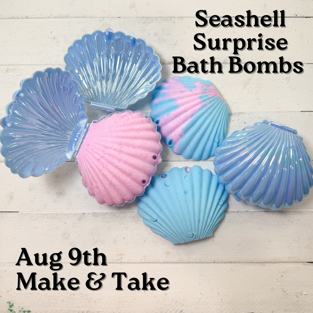 Seashell Surprise Bath Bomb Kids’ Make & Take, August 9th