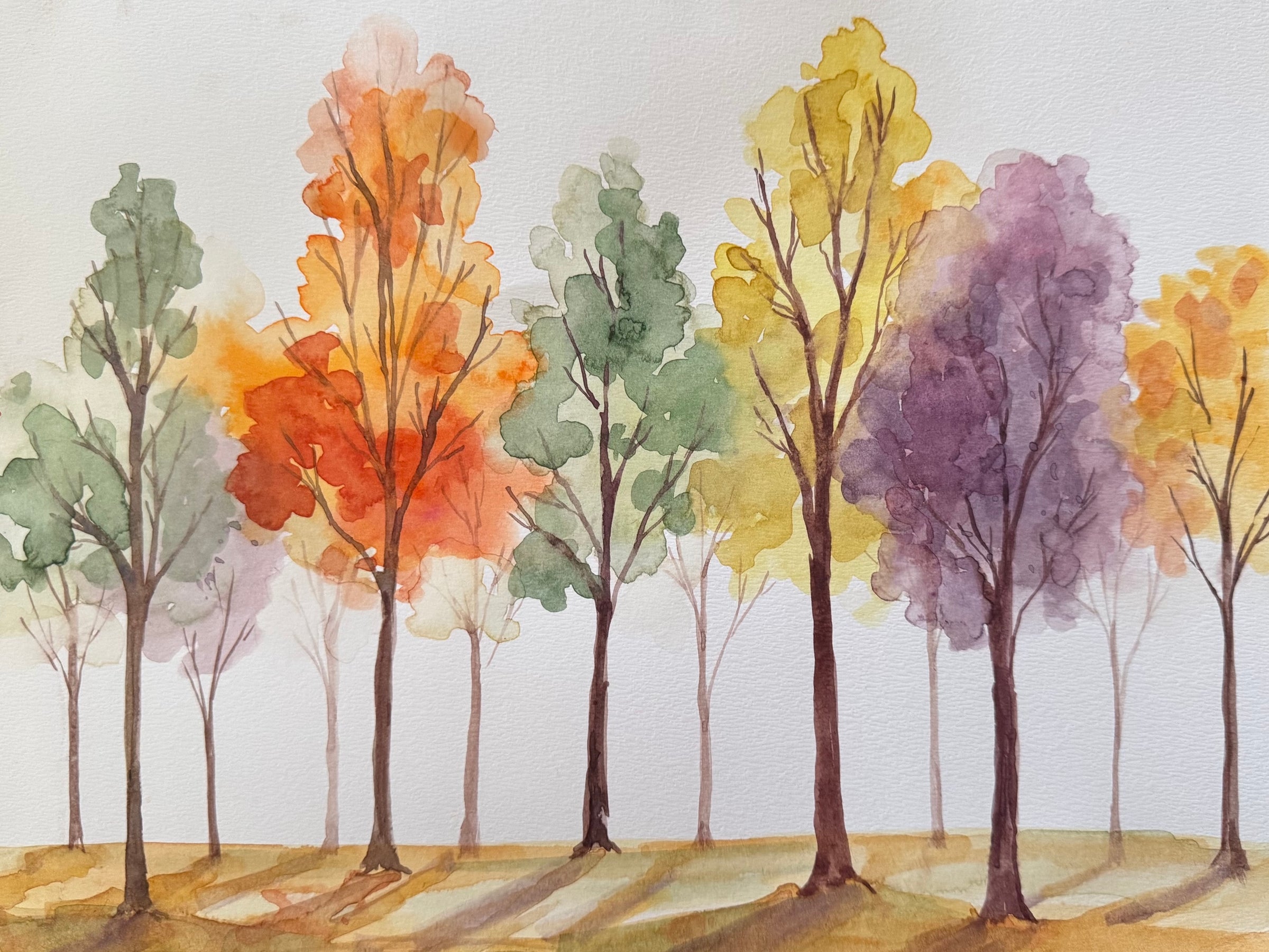Watercolor Fall Trees Workshop: Tuesday, August 25th, 6 - 8:00pm with Sarah Young