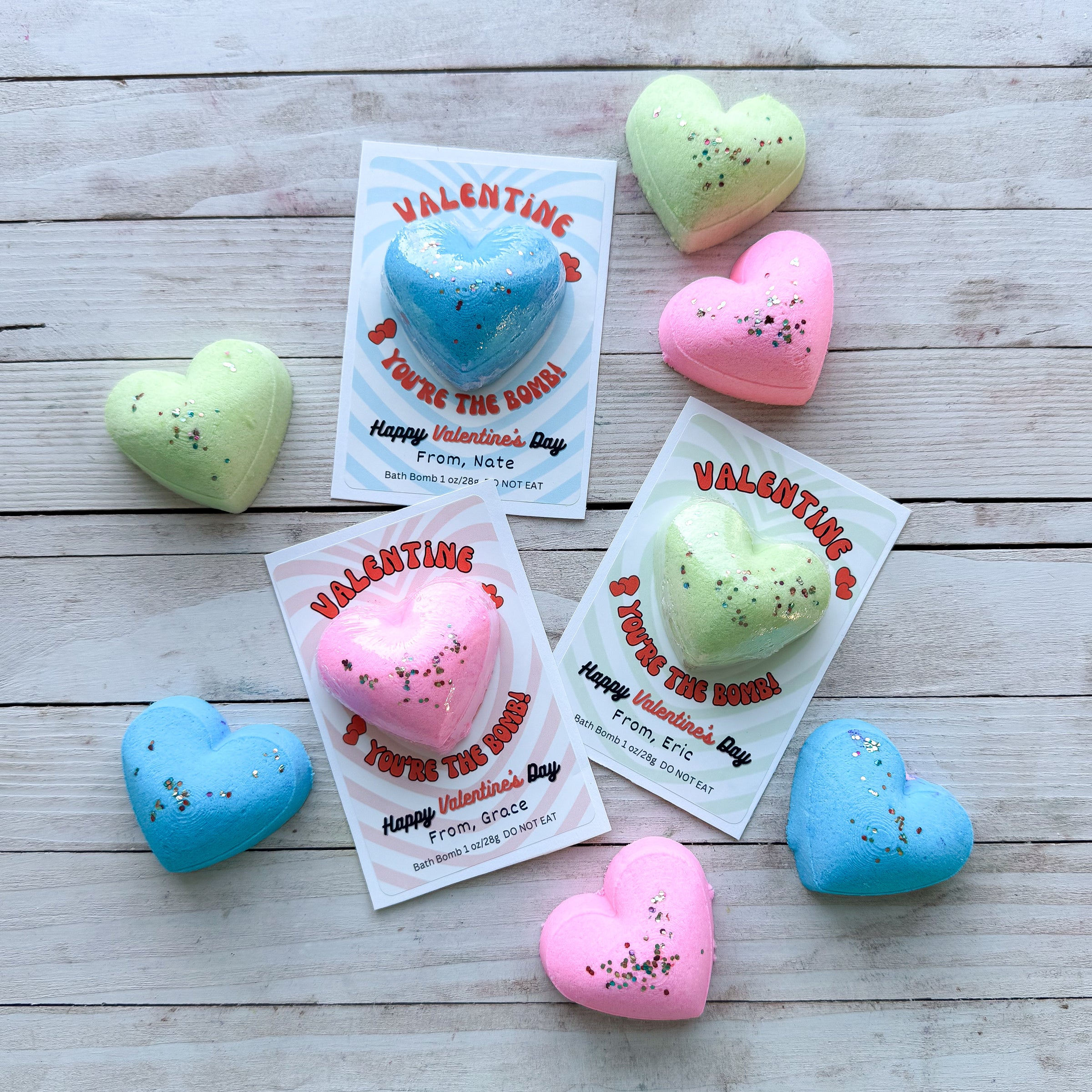 Valentine Card Bath Bombs By Amber House Soaps