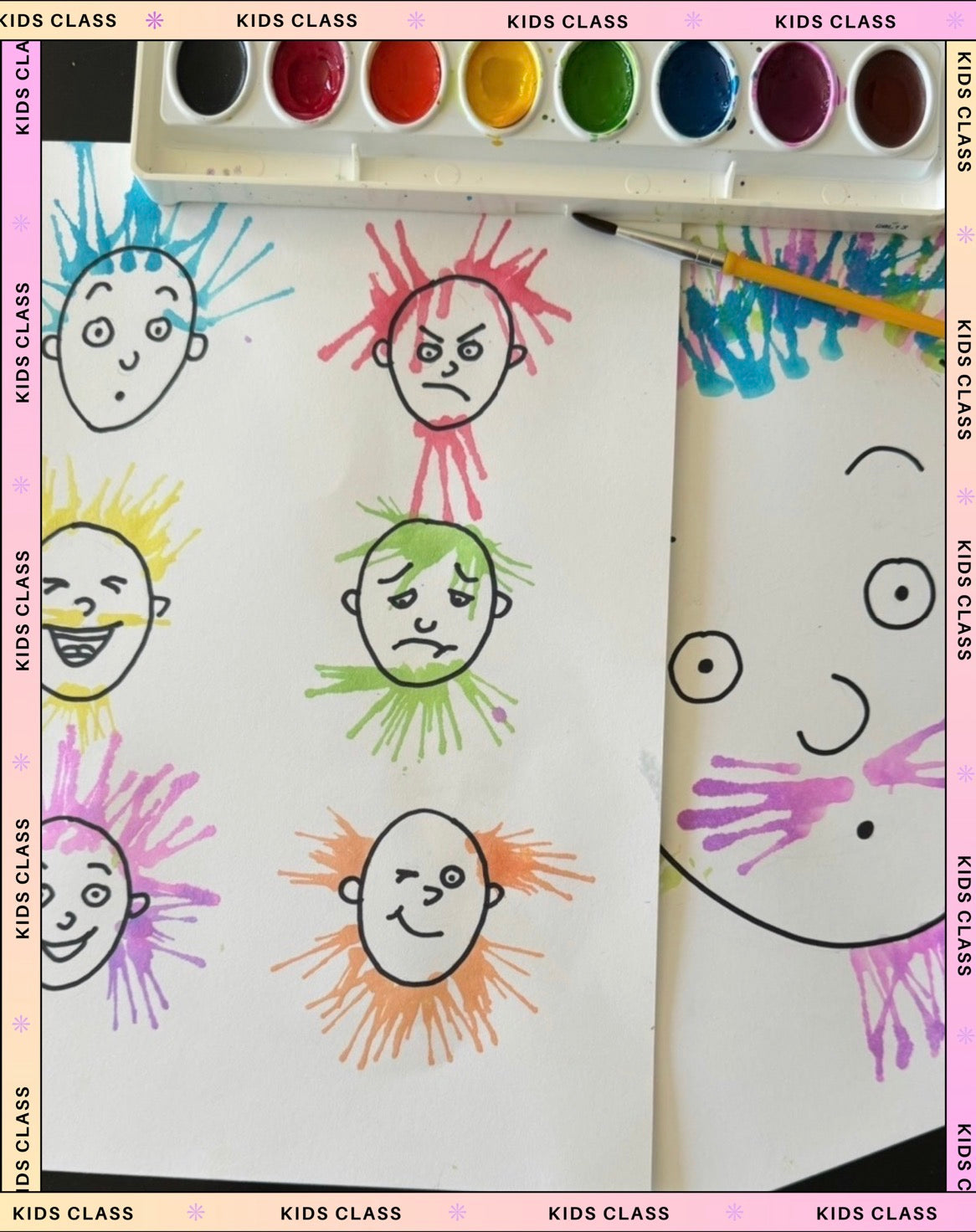 SUMMER KIDS CLASS: Watercolor Faces (Kids Class) - Thursday, June 25th (9 - 10am)